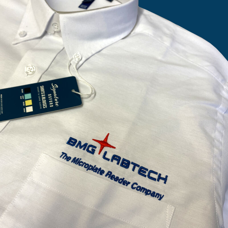 BMG Labtech - Embroidered Oxford Long Sleeved Shirt - White Thumbnail