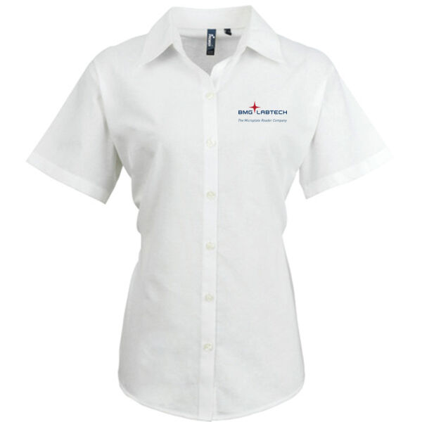 BMG Labtech - Women's Embroidered Oxford Short Sleeved Shirt - White Thumbnail